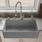 Alfi Brand Gray Matte Smooth Apron 36" x 18" Single Bowl Fireclay Farm Sink ABF3618-GM - alternate 4